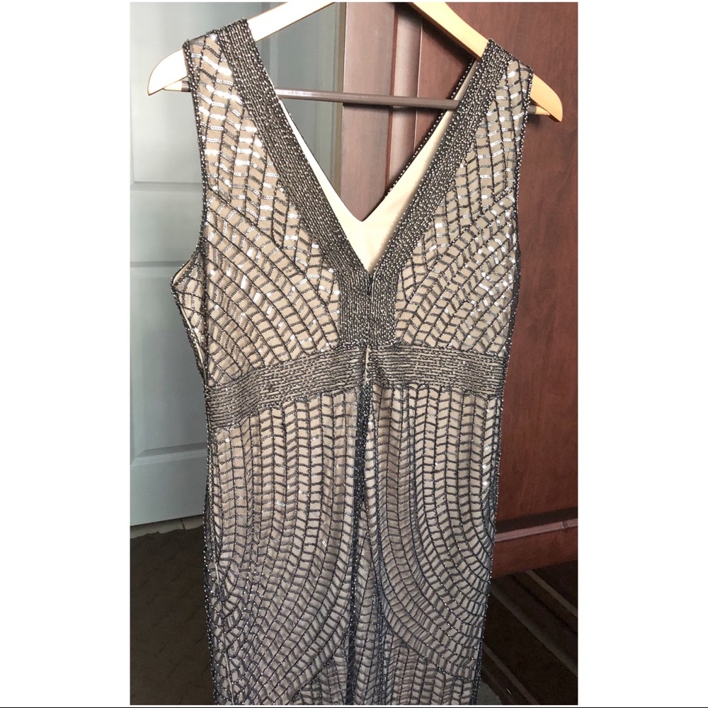 Tea Length Sequin Dress With Frills View 5